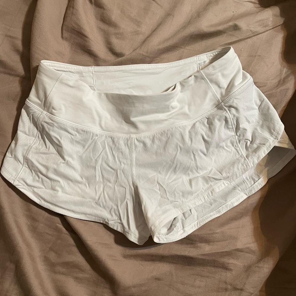 Lululemon Athletica White Athletic Shorts Lightweight Comfort